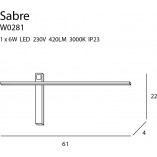 Kinkiet LED czarny MaxLight Sabre | Minimalistyczny design