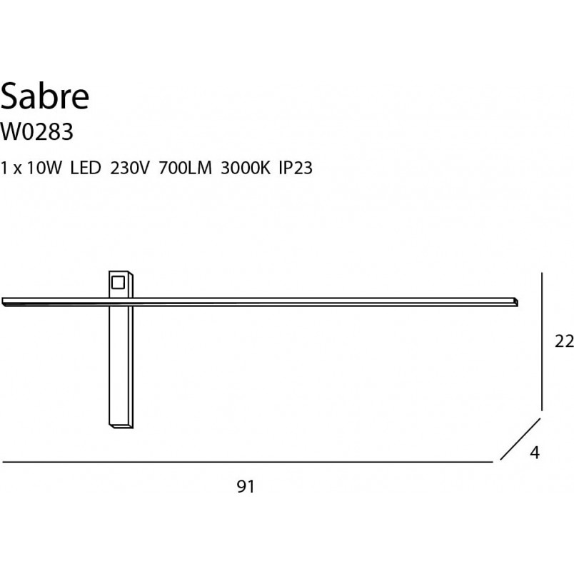 Kinkiet LED Sabre czarny MaxLight | Minimalistyczny design