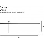 Kinkiet LED Sabre czarny MaxLight | Minimalistyczny design