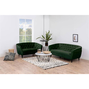 Sofa welurowa 2-os. Ria Actona | Zielony glamour
