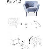 Fotel welurowy Karo Signal - curry/wenge | Komfort i styl