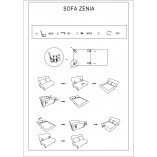 Sofa rozkładana Zenia 141cm szara Signal - Komfort i styl