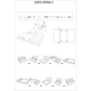 Sofa rozkładana Spike II szara Signal - Komfort i funkcjonalność