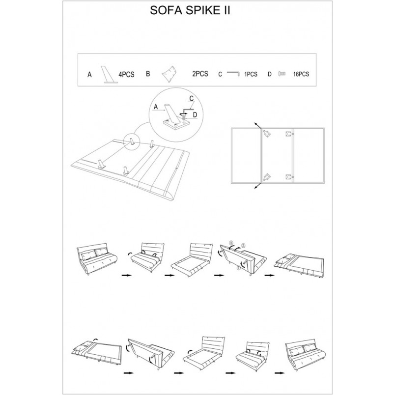 Sofa rozkładana Signal Spike II 147cm curry - Komfort i styl