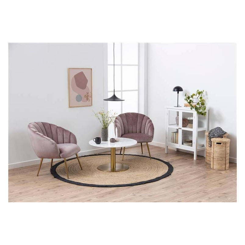 Stolik kawowy Actona Corby | Marmur i Złoto | 80cm