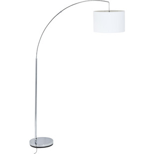 Lampa podłogowa łukowa z abażurem Clarie Satynowy Chrom/Biała marki Brilliant