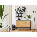 Komoda industrialna Actona Seaford 120cm | Dąb/Czarny