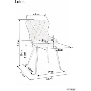 Krzesło welurowe Lotus szare Signal - Komfort i styl w Twoim domu