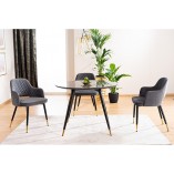 Stół Okrągły Glamour Cyryl Signal | Czarny, 100cm