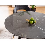 Stół Okrągły Glamour Cyryl Signal | Czarny, 100cm