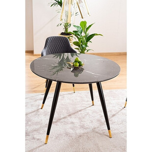 Stół Okrągły Glamour Cyryl Signal | Czarny, 100cm