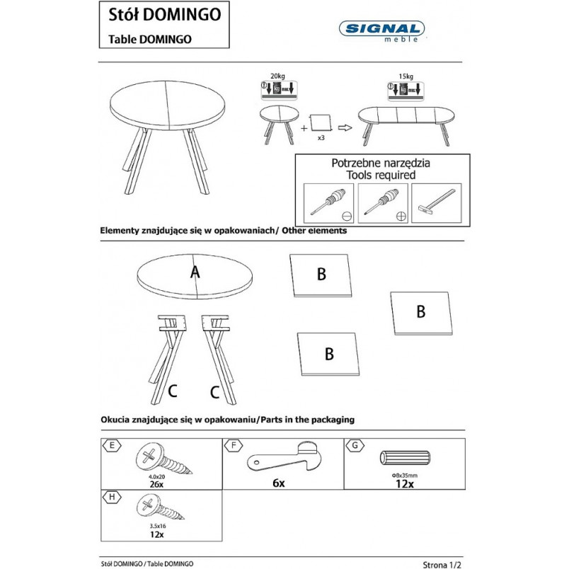 Stół okrągły rozkładany Domingo Signal | 100cm, dąb | Kup online