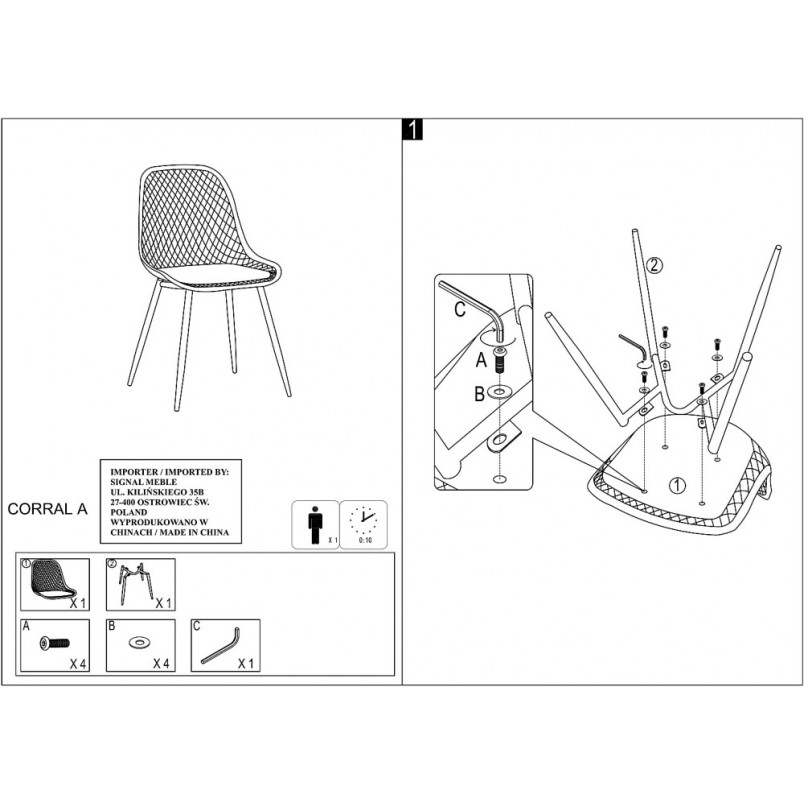Krzesło Corral A czarne Signal - Elegancki design, świetna cena