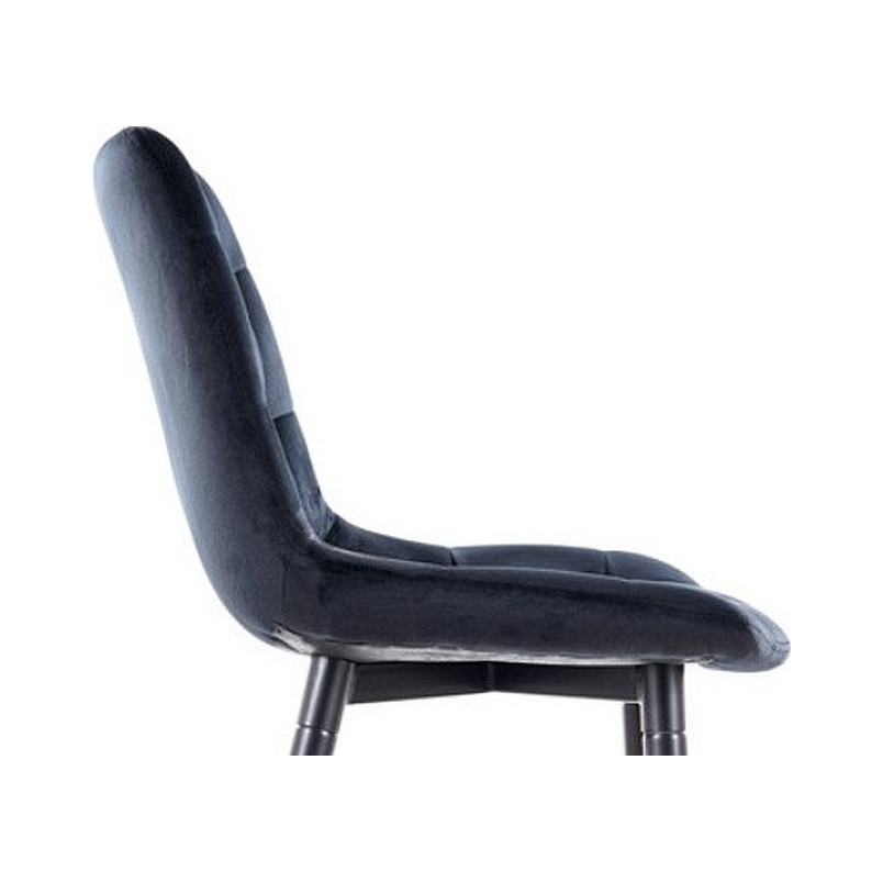 Krzesło barowe Signal Chic Velvet | Czarny welur 60cm