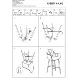 Krzesło barowe welurowe szare Signal Cherry Velvet - Komfort i styl!