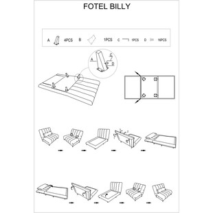 Fotel rozkładany Signal Billy | Skandynawski design, niebieski