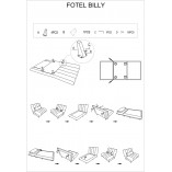 Fotel rozkładany Signal Billy | Skandynawski design, niebieski