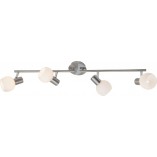 Plafon szklany 4 punktowy Brilliant Tiara IV - Chrom/Biały
