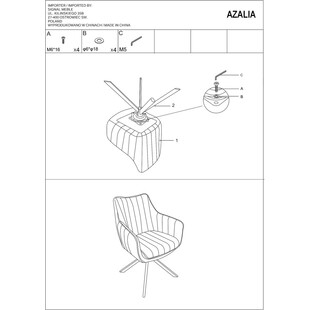 Krzesło welurowe Azalia Velvet szare Signal - Komfort i styl