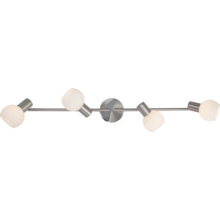 Plafon szklany 4 punktowy Brilliant Tiara IV - Chrom/Biały