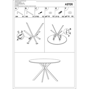 Stół okrągły industrialny Aster 120cm Signal - Stylowy i funkcjonalny