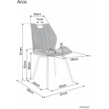 Krzesło welurowe Arco Bluvel 14 Signal - Szare, Elegancki Design