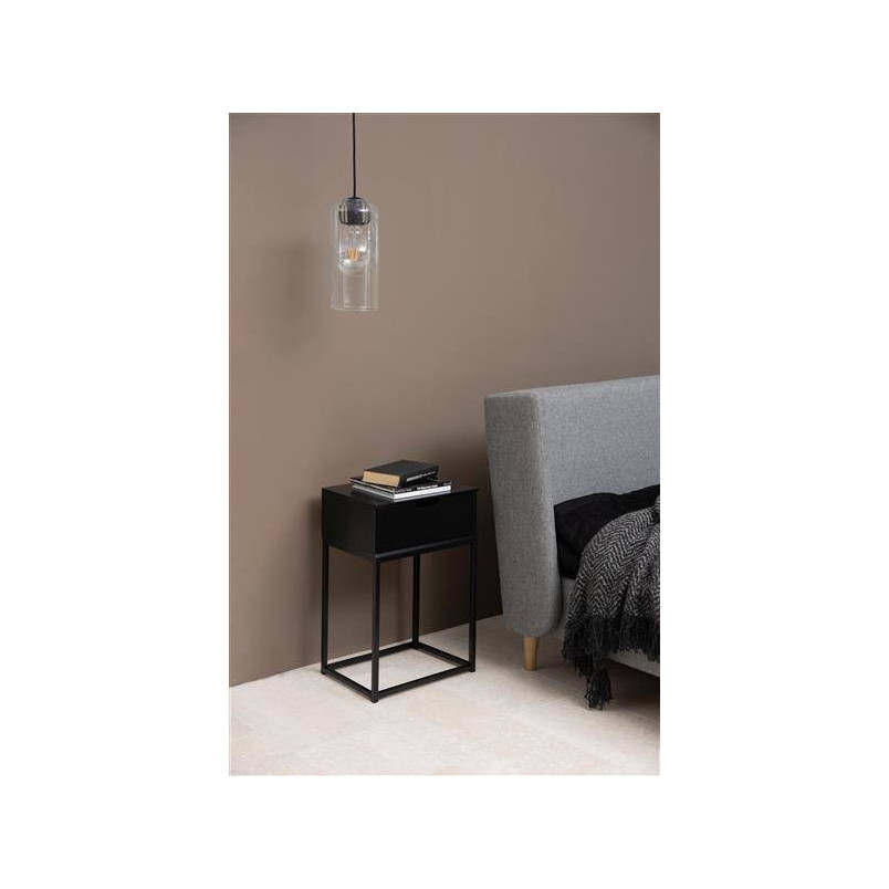 Szafka nocna Actona Mitra 40cm | Czarna, industrialna