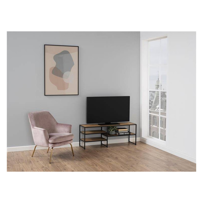 Stolik RTV Industrialny Actona Seaford | Dąb Czarny 120cm