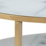 Stolik kawowy Actona Alisma 80cm | Marmur & Złoto - Kup Teraz!