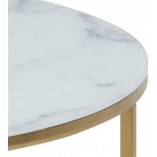 Stolik kawowy Actona Alisma 80cm | Marmur & Złoto - Kup Teraz!