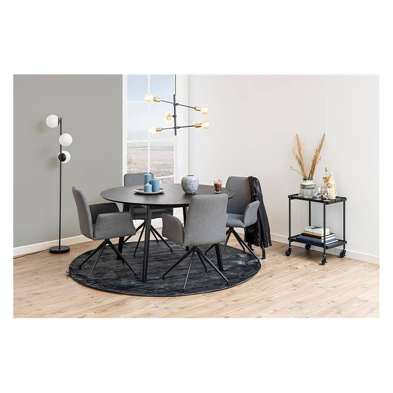 Stół Okrągły Roxby Actona | Czarny Fornir | 105cm