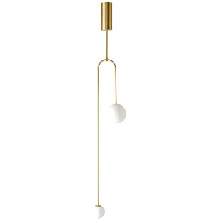 Lampa sufitowa 2 szklane kule Loop 23cm biało-złota Step Into Design