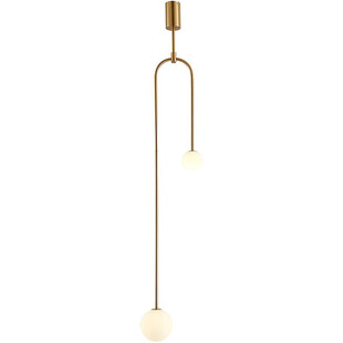 Lampa sufitowa 2 szklane kule Loop 23cm biało-złota Step Into Design