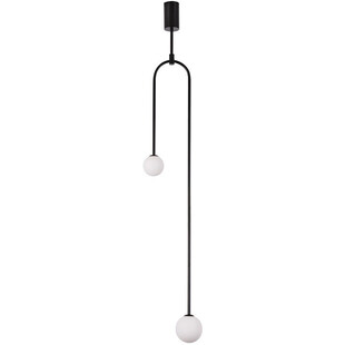 Lampa sufitowa 2 szklane kule Loop 23cm biało-czarna Step Into Design