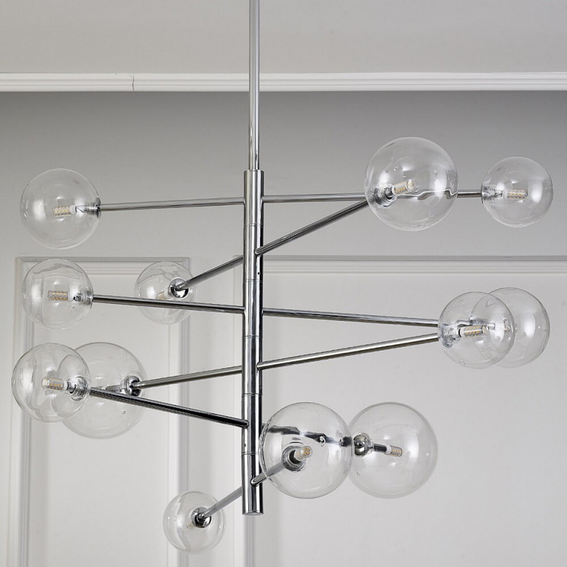 Lampa Sola XII - Szklane Kule, Chrom | Step Into Design