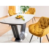 Krzesło welurowe pikowane Cherry Velvet curry Signal - Stylowy Design