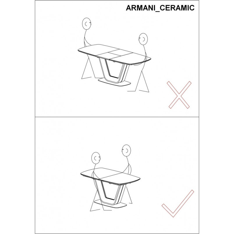 Stół rozkładany Armani Ceramic Signal | Szary marmur 160x90