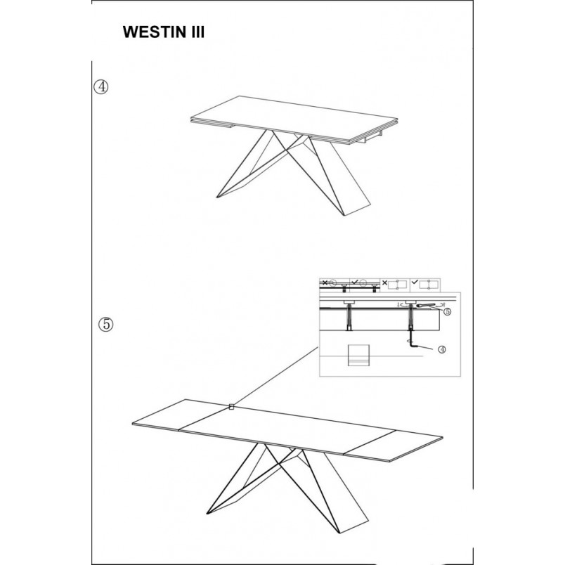 Stół rozkładany Westin 3 Signal | Marmurowy blat 160x90cm