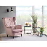 Fotel welurowy Chesterfield Lady Velvet różowy | Signal