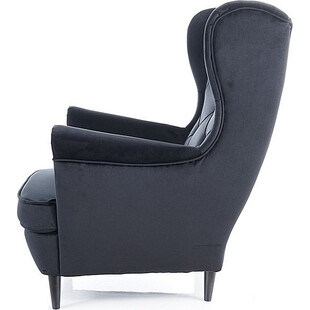 Fotel welurowy Chesterfield Lady Velvet czarny - Signal