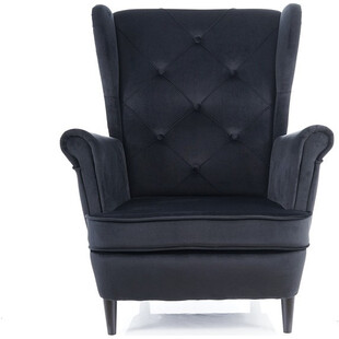 Fotel welurowy Chesterfield Lady Velvet czarny - Signal