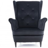 Fotel welurowy Chesterfield Lady Velvet czarny - Signal