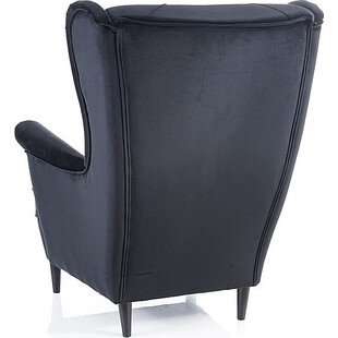 Fotel welurowy Chesterfield Lady Velvet czarny - Signal