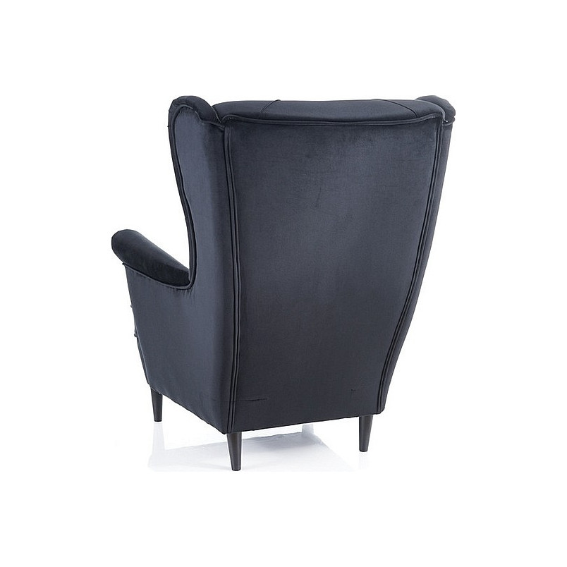Fotel welurowy Chesterfield Lady Velvet czarny - Signal