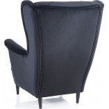 Fotel welurowy Chesterfield Lady Velvet czarny - Signal