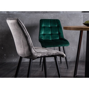 Krzesło welurowe pikowane Chic Velvet szare Signal - Komfort i styl