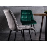 Krzesło welurowe pikowane Chic Velvet szare Signal - Komfort i styl