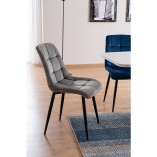 Krzesło welurowe pikowane Chic Velvet szare Signal - Komfort i styl