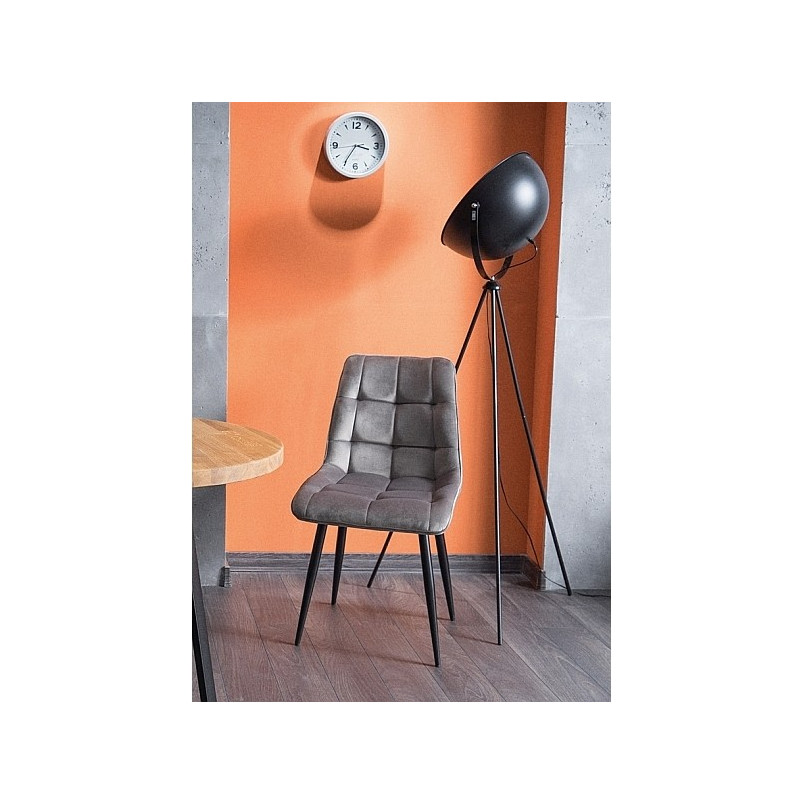 Krzesło welurowe pikowane Chic Velvet szare Signal - Komfort i styl