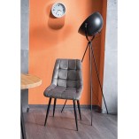 Krzesło welurowe pikowane Chic Velvet szare Signal - Komfort i styl